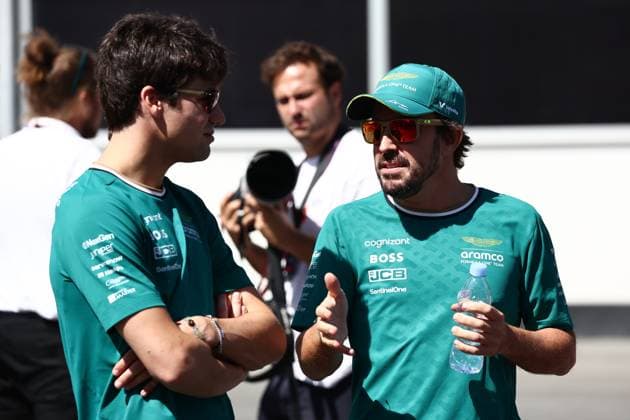 F1 Grand Prix Of Azerbaijan 2024 Lance Stroll and Fernando Alonso of Aston Martin Aramco ahead of the Formula 1 Grand Prix of Azerbaijan at Baku City Circuit in Baku, Azerbaijan on September 15, 2024. Baku Azerbaijan  Copyright: xJakubxPorzyckix originalFilename:porzycki-f1grandp240915_np9mZ.jpg