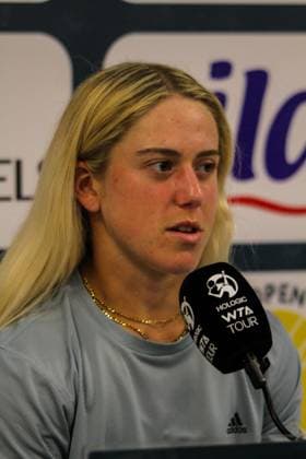 September 14, 2024, Monastir, Monastir Governorate, Tunisia: Monastir, Tunisia, 14 September 2024. British tennis player Sonay Kartal speaks during a press conference, PK, Pressekonferenz at the Jasmin Open in Monastir. Tunisia. Kartal is due to play against Slovakian Rebecca Sramkova at the Final match of the Jasmin Open. The women s professional tennis tournament has been taking place at the Magic Hotel Skanes in Monastir between 9 and 15 September 2024 Monastir Tunisia - ZUMAd99_ 0762656075st Copyright: xHasanxMradx