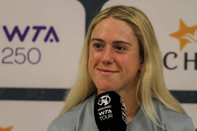 September 14, 2024, Monastir, Monastir Governorate, Tunisia: Monastir, Tunisia, 14 September 2024. British tennis player Sonay Kartal speaks during a press conference, PK, Pressekonferenz at the Jasmin Open in Monastir. Tunisia. Kartal is due to play against Slovakian Rebecca Sramkova at the Final match of the Jasmin Open. The women s professional tennis tournament has been taking place at the Magic Hotel Skanes in Monastir between 9 and 15 September 2024 Monastir Tunisia - ZUMAd99_ 0762656077st Copyright: xHasanxMradx