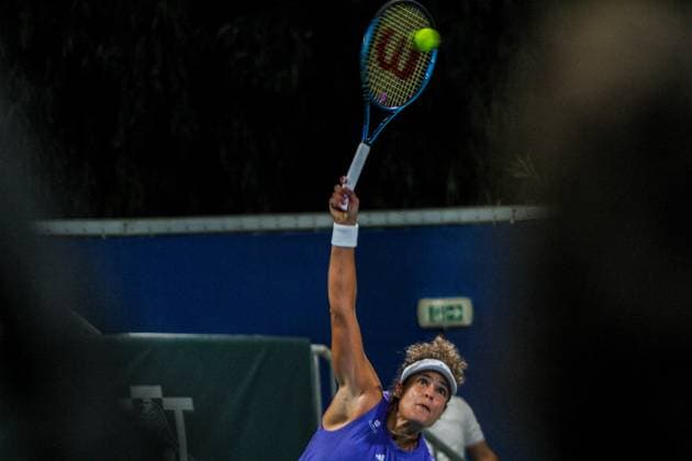 September 14, 2024, Monastir, Monastir Governorate, Tunisia: Monastir, Tunisia, 14 September 2024. Mayar Sherif of Egypt and Anna Blinkova of Russia play against Anastasia Zakharova of Russia and Alina Korneeva of Russia in the Women s Doubles Final match of the Jasmin Open tennis tournament in Monastir, Tunisia. The women s professional tennis tournament has been taking place at the Magic Hotel Skanes in Monastir between 9 and 15 September 2024 Monastir Tunisia - ZUMAd99_ 0762662095st Copyright: xHasanxMradx