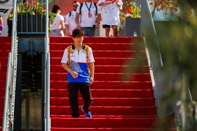 15th September 2024; Baku City Circuit, Baku, Azerbaijan; Formula 1 Azerbaijan Grand Prix 2024; Race Day; Number 22 Visa Cash App RB driver Yuki Tsunoda arrives at the circuit for the race  ActionPlus12692984 StephenxBlackberry