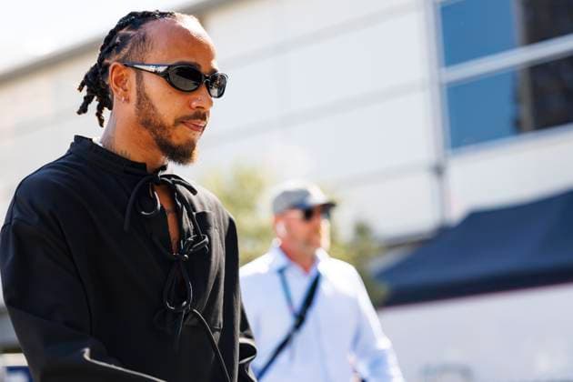 15th September 2024; Baku City Circuit, Baku, Azerbaijan; Formula 1 Azerbaijan Grand Prix 2024; Race Day; Number 44 Mercedes AMG Petronas driver Lewis Hamilton arrives at the circuit for the race  ActionPlus12693015 StephenxBlackberry