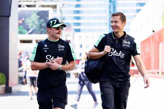 15th September 2024; Baku City Circuit, Baku, Azerbaijan; Formula 1 Azerbaijan Grand Prix 2024; Race Day; Number 77 Kick Sauber driver Valtteri Bottas arrives at the circuit for the race  ActionPlus12693020 StephenxBlackberry