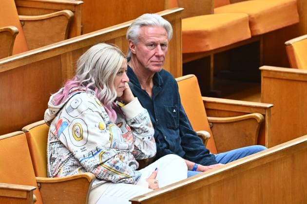 STOCKHOLM, SWEDEN 20240915 Tennis legend Björn Borg with his wife Patricia Borg on site during Sundays Davis Cup qualifying doubles match between Sweden and India at the Royal Tennis Hall STOCKHOLM SWEDEN x10090x  Copyright: xClaudioxBresciani TTx DAVIDS CUP SVERIGE - INDIEN