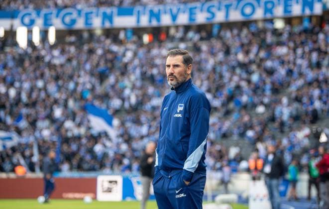 Soccer, Men, Season 2024 2025, 2 Bundesliga 5 Matchday , Hertha BSC Fortuna Düsseldorf, Coach Cristian Fiel Hertha BSC , 15 09 2024, Copyright: xSebastianxRäppold MatthiasxKochx