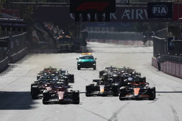 F1 Grand Prix Of Azerbaijan 2024 Start of the Formula 1 Grand Prix of Azerbaijan at Baku City Circuit in Baku, Azerbaijan on September 15, 2024. Baku Azerbaijan  Copyright: xJakubxPorzyckix originalFilename:porzycki-f1grandp240915_npOF0.jpg