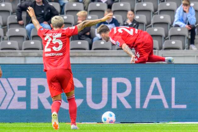 GER, Berlin, Fußball, Hertha BSC vs Fortuna Duesseldorf, 2 Bundesliga, Olympiastadion, 15 09 2024, 0 1 durch Dawid Kownacki F95 Duesseldorf 24 , Tor, Treffer, Jubel, Torjubel, Freude, Begeisterung, feiert, dfl dfb regulations prohibit any use of photographs as image sequences and or quasi video, Copyright: HMBxMedia UwexKoch