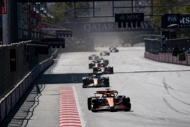 September 15, 2024, Baku, Azerbaijan: Australian driver OSCAR PIASTRI (McLaren F1 Team) drives during the 2024 FIA Formula 1 Azerbaijan Grand Prix at Baku City Circuit in Baku, Azerbaijan. Baku Azerbaijan - ZUMAg147 20240915_fap_g147_008 Copyright: xJamesxGasperottix