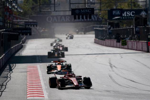 September 15, 2024, Baku, Azerbaijan: Monegasque driver CHARLES LECLERC (Scuderia Ferrari) drives during the 2024 FIA Formula 1 Azerbaijan Grand Prix at Baku City Circuit in Baku, Azerbaijan. Baku Azerbaijan - ZUMAg147 20240915_fap_g147_011 Copyright: xJamesxGasperottix