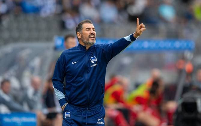 Soccer, Men, Season 2024 2025, 2 Bundesliga 5 Matchday , Hertha BSC Fortuna Düsseldorf, Coach Cristian Fiel Hertha BSC , 15 09 2024, Copyright: xSebastianxRäppold MatthiasxKochx