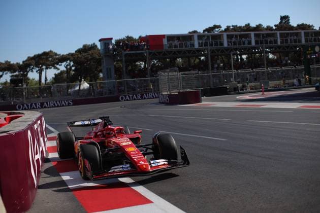 16 LECLERC Charles (mco), Scuderia Ferrari SF-24, action during the Formula 1 Azerbaijan Grand Prix 2024, 17th round of the 2024 Formula One World Championship, WM, Weltmeisterschaft from September 13 to 15, 2024 on the Baku City Circuit, in Baku, Azerbaijan - F1 - AZERBAIJAN GRAND PRIX 2024 DPPI Panoramic  240915_R17_AZERBAIJAN_DP_EA028271