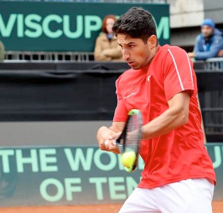 TENNIS - Davis Cup, AUT vs TUR BAD WALTERSDORF,AUSTRIA,15.SEP.24 - TENNIS - ITF Davis Cup, World Group I, play off, Austria vs Turkey. Image shows Altug Celikbilek (TUR).  GEPAxpictures xHansxOberlaender