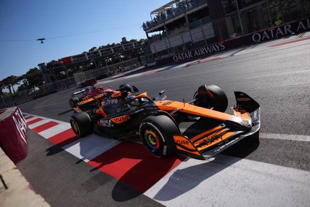 81 PIASTRI Oscar (aus), McLaren F1 Team MCL38, action during the Formula 1 Azerbaijan Grand Prix 2024, 17th round of the 2024 Formula One World Championship, WM, Weltmeisterschaft from September 13 to 15, 2024 on the Baku City Circuit, in Baku, Azerbaijan - F1 - AZERBAIJAN GRAND PRIX 2024 DPPI Panoramic  240915_R17_AZERBAIJAN_DP_EA028431