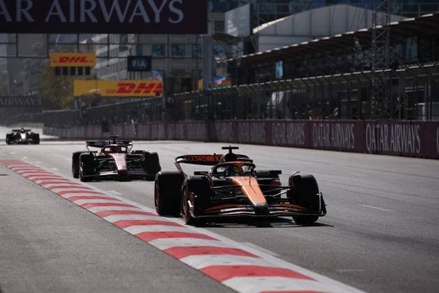 81 PIASTRI Oscar (aus), McLaren F1 Team MCL38, action during the Formula 1 Azerbaijan Grand Prix 2024, 17th round of the 2024 Formula One World Championship, WM, Weltmeisterschaft from September 13 to 15, 2024 on the Baku City Circuit, in Baku, Azerbaijan - F1 - AZERBAIJAN GRAND PRIX 2024 DPPI Panoramic  240915_R17_AZERBAIJAN_DP_EA011632