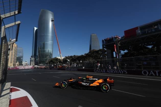 04 NORRIS Lando (gbr), McLaren F1 Team MCL38, action during the Formula 1 Azerbaijan Grand Prix 2024, 17th round of the 2024 Formula One World Championship, WM, Weltmeisterschaft from September 13 to 15, 2024 on the Baku City Circuit, in Baku, Azerbaijan - F1 - AZERBAIJAN GRAND PRIX 2024 DPPI Panoramic  240915_R17_AZERBAIJAN_DP_0I7A0583