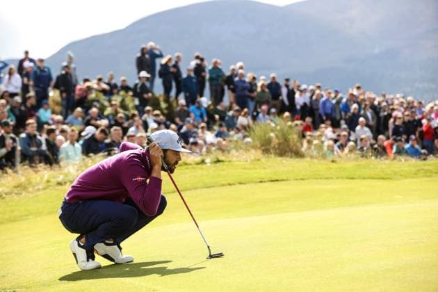 2024 Amgen Irish Open, Royal County Down, Newcastle, Northern Ireland 15 9 2024 Erik van Rooyen on the 6th green Erik van Rooyen lines up his putt on the 6th green 15 9 2024  Copyright: x INPHO BenxBradyx BB1_0107