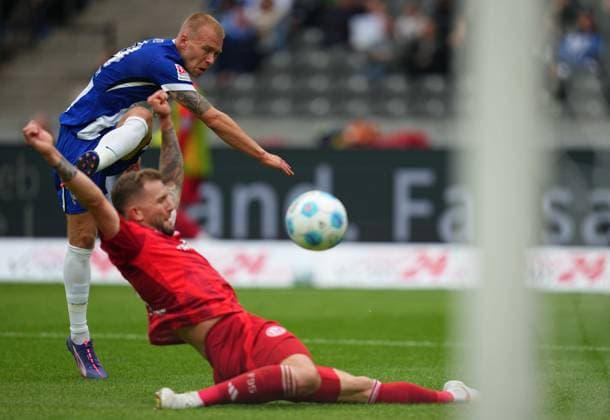 Jon Dagur Thorsteinsson shoots on goal, 2 Bundesliga, Hertha BSC vs Fortuna Düsseldorf, Olympiastadion on September 17, 2024 in Berlin, Germany Photo by Ulrik Pedersen DeFodi Images Jon Dagur Thorsteinsson shoots on goal, 2 Bundesliga, Hertha BSC vs Fortuna Düsseldorf, Olympiastadion on September 17, 2024 in Berlin, Germany Photo by Ulrik Pedersen DeFodi Images DFB DFL REGULATIONS PROHIBIT ANY USE OF PHOTOGRAPHS AS IMAGE SEQUENCES AND OR QUASI VIDEO Defodi 659 0235091450 Defodi-659 DFB DFL REGULATIONS PROHIBIT ANY USE OF PHOTOGRAPHS AS IMAGE SEQUENCES AND OR QUASI-VIDEO.