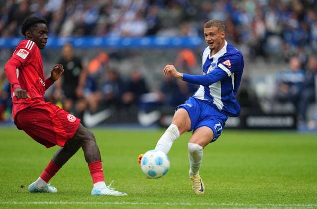 Michaël Cuisance shoots on goal, 2 Bundesliga, Hertha BSC vs Fortuna Düsseldorf, Olympiastadion on September 17, 2024 in Berlin, Germany Photo by Ulrik Pedersen DeFodi Images Michaël Cuisance shoots on goal, 2 Bundesliga, Hertha BSC vs Fortuna Düsseldorf, Olympiastadion on September 17, 2024 in Berlin, Germany Photo by Ulrik Pedersen DeFodi Images DFB DFL REGULATIONS PROHIBIT ANY USE OF PHOTOGRAPHS AS IMAGE SEQUENCES AND OR QUASI VIDEO Defodi 659 0568091459 Defodi-659 DFB DFL REGULATIONS PROHIBIT ANY USE OF PHOTOGRAPHS AS IMAGE SEQUENCES AND OR QUASI-VIDEO.
