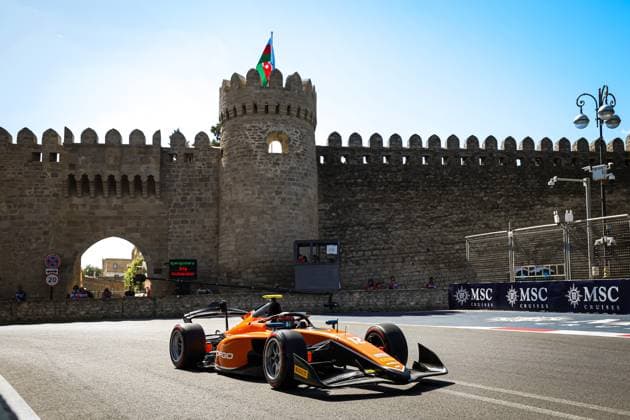 12 GOETHE Oliver (ger), MP Motorsport, Dallara F2 2024, action during the 12th round of the 2024 FIA Formula 2 Championship from September 13 to 15, 2024 on the Baku City Circuit, in Baku, Azerbaijan - AUTO - FORMULA 2 2024 - BAKU DPPI Panoramic  BAK_F2_R12_NB-8612
