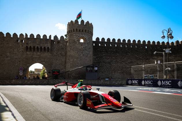 04 ANTONELLI Andrea Kimi (ita), Prema Racing, Dallara F2 2024, action during the 12th round of the 2024 FIA Formula 2 Championship from September 13 to 15, 2024 on the Baku City Circuit, in Baku, Azerbaijan - AUTO - FORMULA 2 2024 - BAKU DPPI Panoramic  BAK_F2_R12_NB-8696