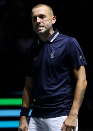 Tennis, Davis Cup, Großbritannien - Kanada Dan Evans of GB frustrated Davis Cup Group Stage Finals 2024, Day Six, AO Arena, Manchester, UK - 15 Sep 2024  Copyright: xEllaxLing Shutterstockx 14713349u