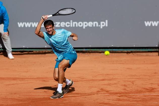 SZCZECIN, 15.09.2024 FINAL TURNIEJU TENISA ZIEMNEGO ATP, Tennis Herren CHALLENGER INVEST IN SZCZECIN OPEN 2024 NZ VIT KOPRIVA FOT. KRZYSZTOF CICHOMSKI NEWSPIX.PL --- Newspix.pl POLAND OUT!  240915KCI033