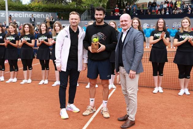 SZCZECIN, 15.09.2024 FINAL TURNIEJU TENISA ZIEMNEGO ATP, Tennis Herren CHALLENGER INVEST IN SZCZECIN OPEN 2024 NZ MINISTER SPORTU SLAWOMIR NITRAS, ANDREA PELLEGRINO, PREZYDENT SZCZECINA PIOTR KRZYSTEK, FOT. KRZYSZTOF CICHOMSKI NEWSPIX.PL --- Newspix.pl POLAND OUT!  240915KCI063