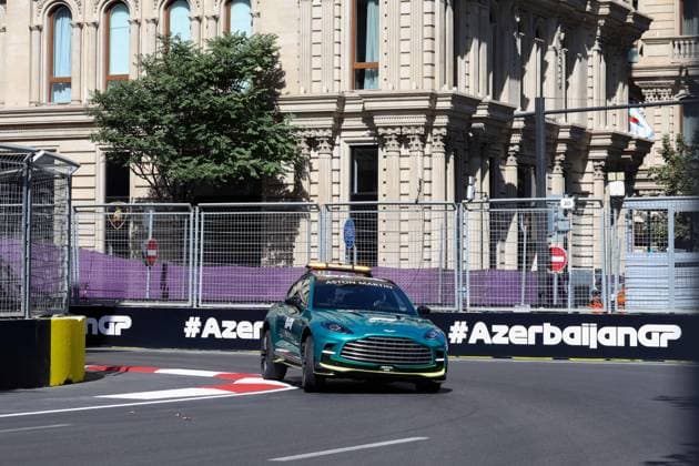 FIA Aston Martin DBX707 Medical Car during the Formula 1 Azerbaijan Grand Prix 2024, 17th round of the 2024 Formula One World Championship, WM, Weltmeisterschaft from September 13 to 15, 2024 on the Baku City Circuit, in Baku, Azerbaijan - F1 - AZERBAIJAN GRAND PRIX 2024 DPPI Panoramic  240915_R17_AZERBAIJAN_DP_FGDN9788