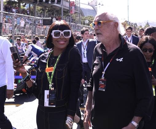 FORMULA 1 QATAR AIRWAYS AZERBAIJAN GRAND PRIX 2024 15 09 2024, Baku City Circuit , Baku, FORMULA 1 QATAR AIRWAYS AZERBAIJAN GRAND PRIX 2024 ,in the picture model Naomi Campbell, Flavio Briatore Alpine nordphotoxGmbHx xBratic nph00250