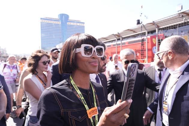 FORMULA 1 QATAR AIRWAYS AZERBAIJAN GRAND PRIX 2024 15 09 2024, Baku City Circuit , Baku, FORMULA 1 QATAR AIRWAYS AZERBAIJAN GRAND PRIX 2024 ,in the picture model Naomi Campbell nordphotoxGmbHx xBratic nph00250