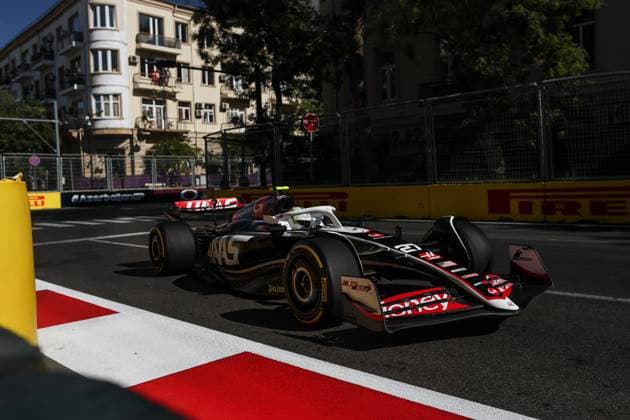 27 HULKENBERG Nico (ger), Haas F1 Team VF-24 Ferrari, action during the Formula 1 Azerbaijan Grand Prix 2024, 17th round of the 2024 Formula One World Championship, WM, Weltmeisterschaft from September 13 to 15, 2024 on the Baku City Circuit, in Baku, Azerbaijan - F1 - AZERBAIJAN GRAND PRIX 2024 DPPI Panoramic  240915_R17_AZERBAIJAN_0I7A0508
