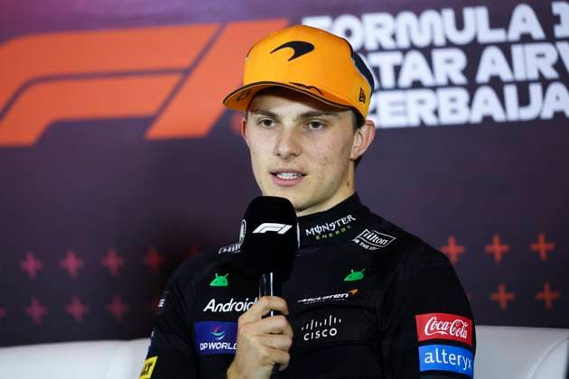 PIASTRI Oscar (aus), McLaren F1 Team MCL38, portrait press conference, PK, Pressekonferenz during the Formula 1 Azerbaijan Grand Prix 2024, 17th round of the 2024 Formula One World Championship, WM, Weltmeisterschaft from September 13 to 15, 2024 on the Baku City Circuit, in Baku, Azerbaijan - F1 - AZERBAIJAN GRAND PRIX 2024 DPPI Panoramic 240915_R17_AZERBAIJAN_DP_EA029717