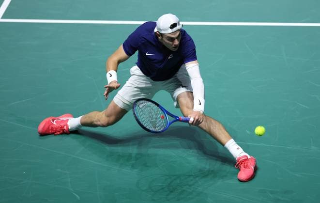 Tennis, Davis Cup, Großbritannien - Kanada Jack Draper of GB in action Davis Cup Group Stage Finals 2024, Day Six, AO Arena, Manchester, UK - 15 Sep 2024  Copyright: xEllaxLing Shutterstockx 14713349cy