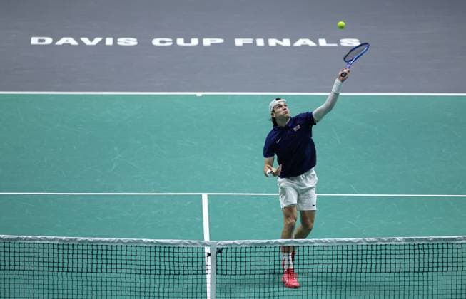 Tennis, Davis Cup, Großbritannien - Kanada Jack Draper of GB in action Davis Cup Group Stage Finals 2024, Day Six, AO Arena, Manchester, UK - 15 Sep 2024  Copyright: xEllaxLing Shutterstockx 14713349dj