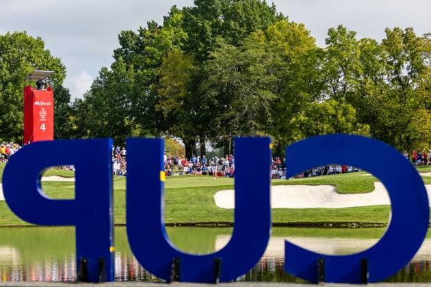 September 15, 2024, Gainesville, Va, USA: Team Europe s EMILY PEDERSEN prepares to putt on the fourth hole during the singles matches on day three of the 2024 Solheim Cup. Gainesville USA - ZUMAb237 20240915_znp_b237_012 Copyright: xRobertxBlakleyx
