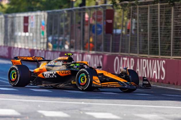 15th September 2024; Baku City Circuit, Baku, Azerbaijan; Formula 1 Azerbaijan Grand Prix 2024; Race Day; Number 4 McLaren driver Lando Norris during the race at the Azerbaijan Formula 1  ActionPlus12693355 StephenxBlackberry