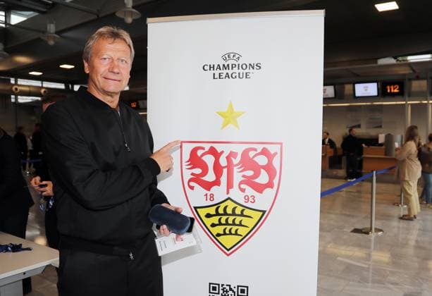 16 09 24 VfB Stuttgart departure Madrid Germany, Stuttgart, 16 09 2024, Football, Bundesliga, VfB Stuttgart, Stuttgart Airport departure for Champions League away match at Real Madrid Guido Buchwald