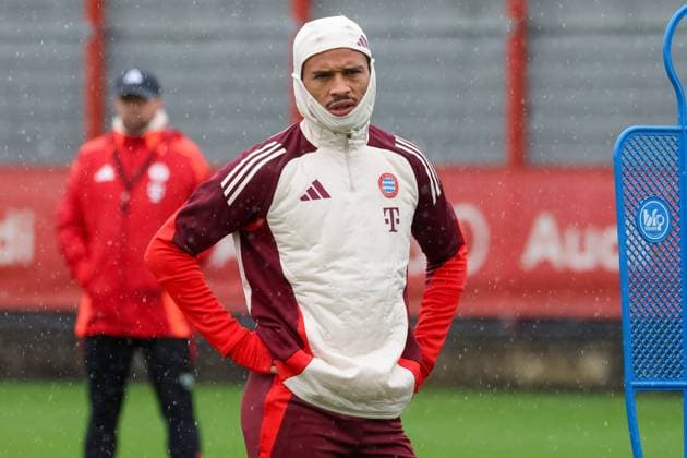 Leroy Sane FC Bayern Muenchen, 10 at training in the rain, Final training, FC Bayern Muenchen, Football, UEFA Champions League, Matchday 1, Season 24 25, 16 09 2024, Final training, FC Bayern Muenchen, Football, UEFA Champions League, Matchday 1, Season 24 25, 16 09 2024 Muenchen Copyright: xEibner-Pressefoto JennixMaulx EP_JML