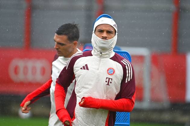 Leroy SANE Bayern Muenchen , hi Joao PALHINHA Bayern Muenchen final training, training on 16 09 2024 Football Champions League , FC Bayern Muenchen GNK Dinamo Zagreb