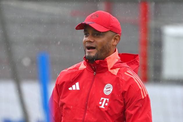 Coach Vincent KOMPANY Bayern Muenchen , single picture, cropped single motif, portrait, portrait, final training, training on 16 09 2024 Football Champions League , FC Bayern Muenchen GNK Dinamo Zagreb