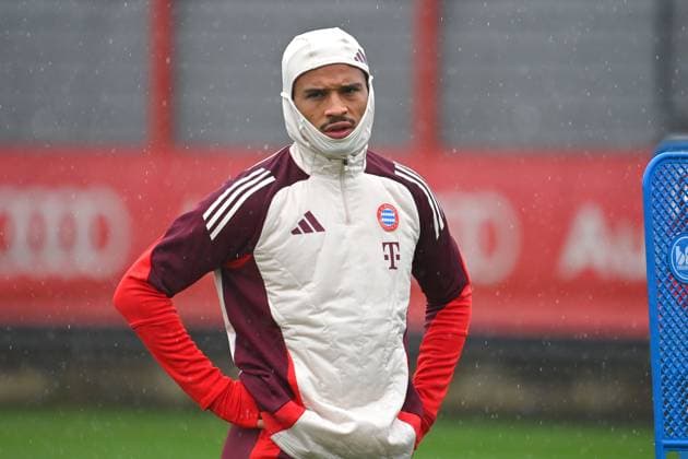 Leroy SANE Bayern Muenchen , action,single image,cropped single motif,half figure,half figure final training, training on 16 09 2024 Football Champions League , FC Bayern Muenchen GNK Dinamo Zagreb