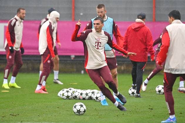 Joao PALHINHA Bayern Muenchen , Eric DIER Bayern Muenchen ,Action final training, training on 16 09 2024 Football Champions League , FC Bayern Muenchen GNK Dinamo Zagreb