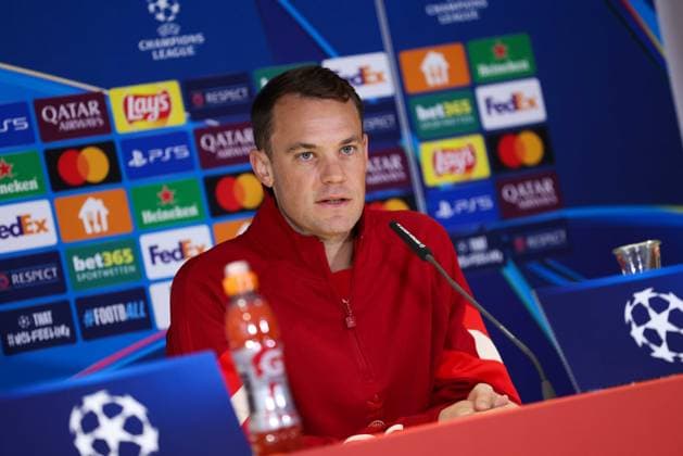 Soccer Champions League International Press Conference FC Bayern Munich on 16 09 2024 at Säbener Straße in Munich Manuel Neuer Munich xMSx