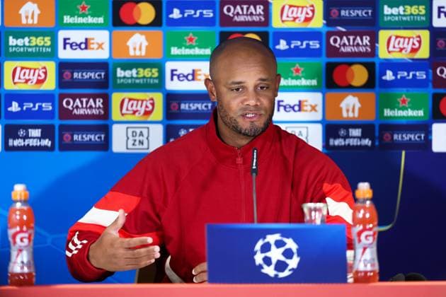Soccer Champions League International Press Conference FC Bayern Munich on 16 09 2024 at Säbener Straße in Munich Vincent Kompany Coach Head Coach Munich xMSx