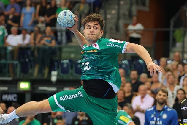 Leipzig, 08 09 2024, QUARTERBACK Immobilien ARENA, Handball, Men, Season 2024 2025, 1 Bundesliga, 1 Matchday , SC DHfK Leipzig TVB Stuttgart 33 24 15 12 , In the picture Matej Klima 13, Leipzig ,