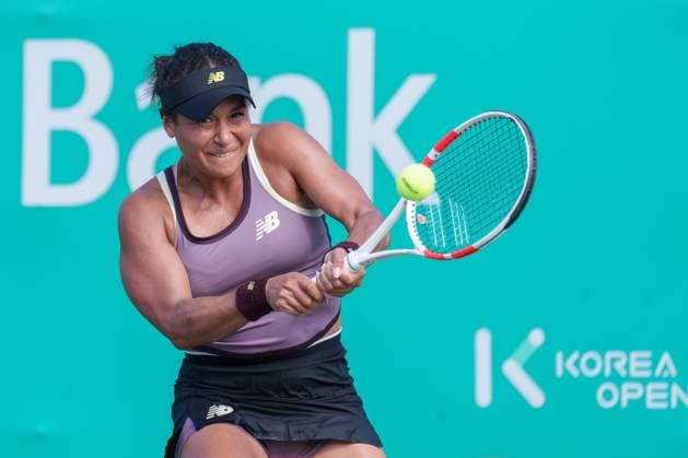 2024 WTA, Tennis Damen tennis Hana Bank Korea Open SEOUL, SOUTH KOREA, SEP 16: Heather Watson (GREAT BRITAIN) during WTA Tour tennis Hana Bank Korea Open Singles Round of 32 at the Seoul Olympic Park Tennis Center in Seoul, South Korea, on September 16, 2024. Seoul the Seoul Olympic Park Tennis Ce South Korea 8110_280219 Copyright: xStevexChoxKyewoong PentaxPressx