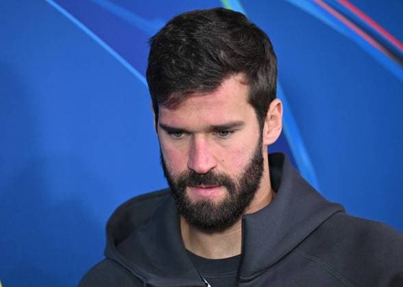 September 16, 2024, Milan, Italy: Liverpool goalkeeper Alisson Becker attends a press conference, PK, Pressekonferenz at the Giuseppe Meazza stadium in Milan, Italy, 16 September 2024. Liverpool will face AC Milan in their first match of the UEFA Champions League 2024-25 season on 17 September 2024. ANSA DANIEL DAL ZENNARO UEFA Champions League MD-1 - Liverpool  - ZUMAa110 20240916_zaf_a110_053 Copyright: xDanielxDalxZennarox