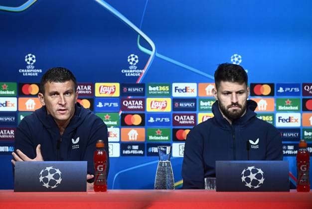 Dinamo Zagreb press conference, PK, Pressekonferenz Dinamo Zagreb Head Coach Sergej Jakirovic and Bruno Petkovic speak at Dinamo Zagreb press conference ahed UEFA Champions League match against FC Bayern Munchen at Allianz Arena in Munich, Germany, September 14, 2024.  MarkoxLukunic PIXSELL