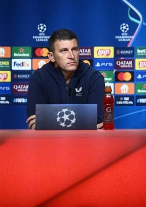 Dinamo Zagreb press conference, PK, Pressekonferenz Dinamo Zagreb Head Coach Sergej Jakirovic speaks at Dinamo Zagreb press conference ahed UEFA Champions League match against FC Bayern Munchen at Allianz Arena in Munich, Germany, September 14, 2024.  MarkoxLukunic PIXSELL