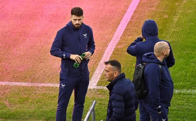 Munich, Germany, 160924. GNK Dinamo players walk around the Allianz Arena stadium on the eve of the match of the 1st round of the UEFA Champions League against Bayern Munich. In the photo: Bruno Petkovic. Photo: Ronald Gorsic CROPIX Copyright: xxRonaldxGorsicx munchen_dinamo_setnja2-160924